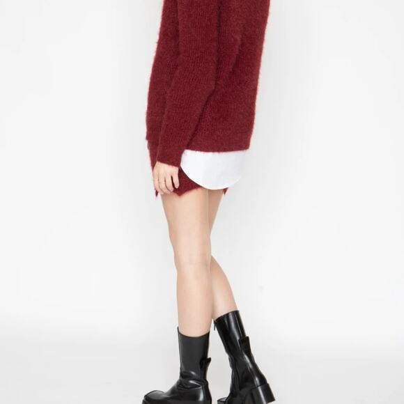 Callahan Revolve Genny Eyelash Fuzzy Knit Mini Skirt Red XSmall Winter - Picture 3 of 14